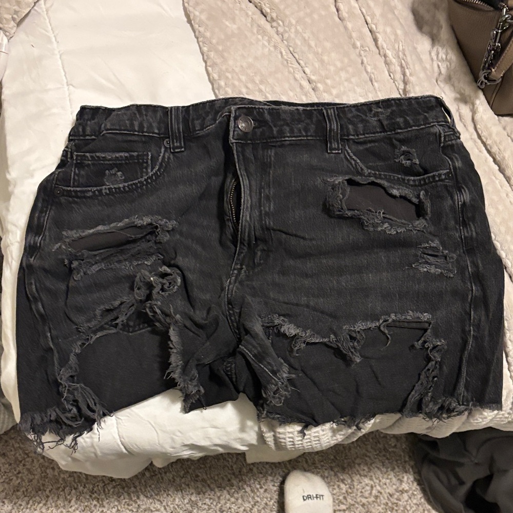 American Eagle Outfitters Ripped Black Jean Shorts